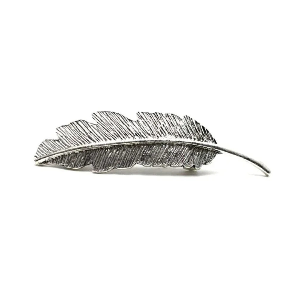 Feather Barrette Metal